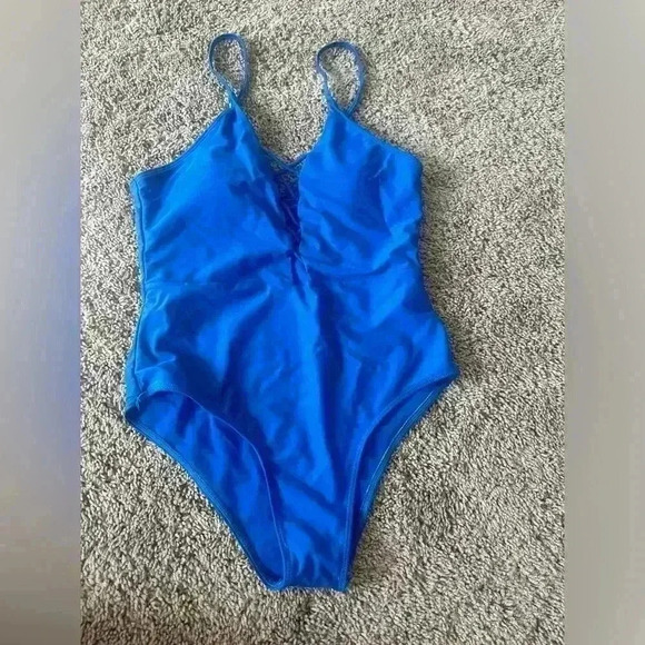 Blue women one piece bathing suit. - Picture 1 of 4